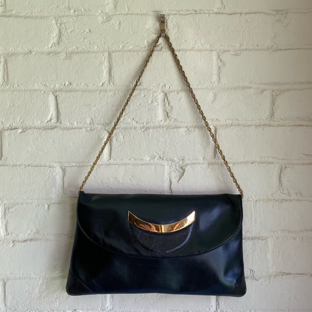 C. Fiori C Fiori black & gold crossbody purse bag vintage - Picture 5 of 13